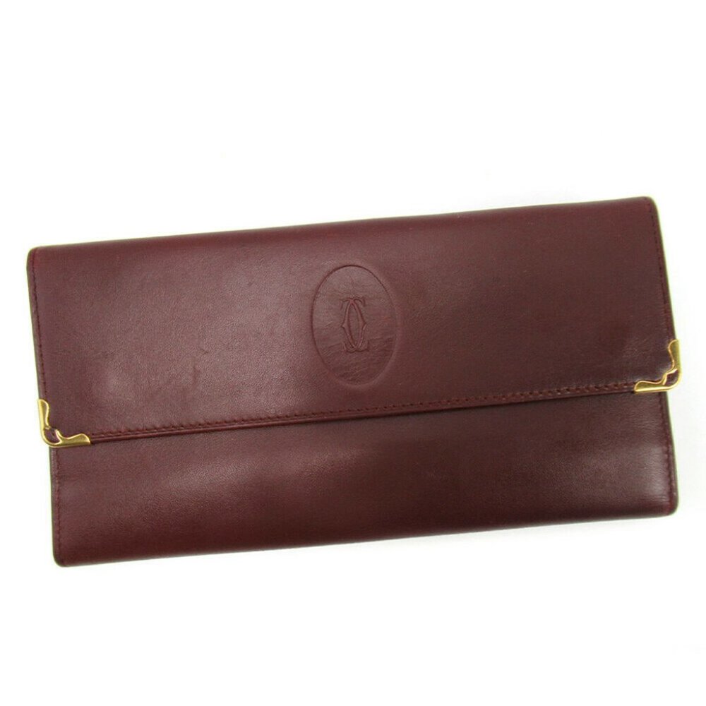 Authentic Cartier purses mast line Bordeaux leather Auth used